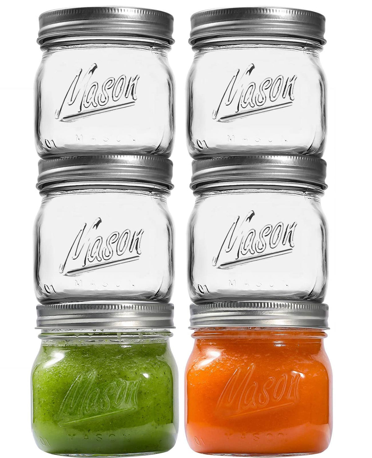 Ieavier frascos de boca ancha 16 oz con tapa hermética para conservar alimentos frescos