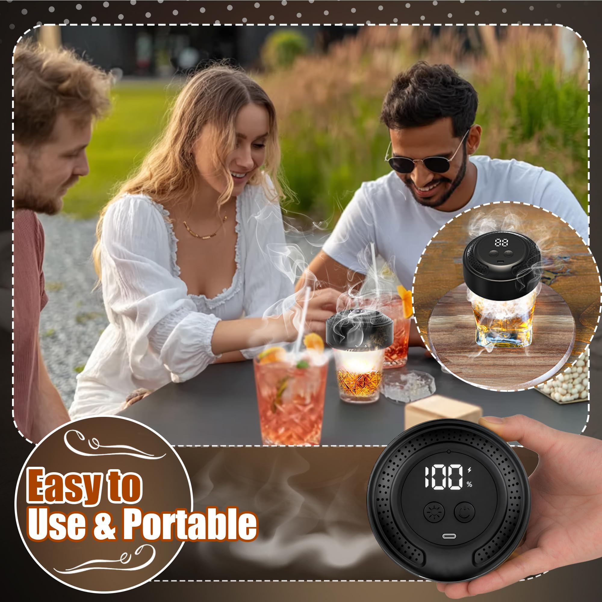 iEGrow kit humo whiskey 6 astillas: variedad de sabores para tragos.