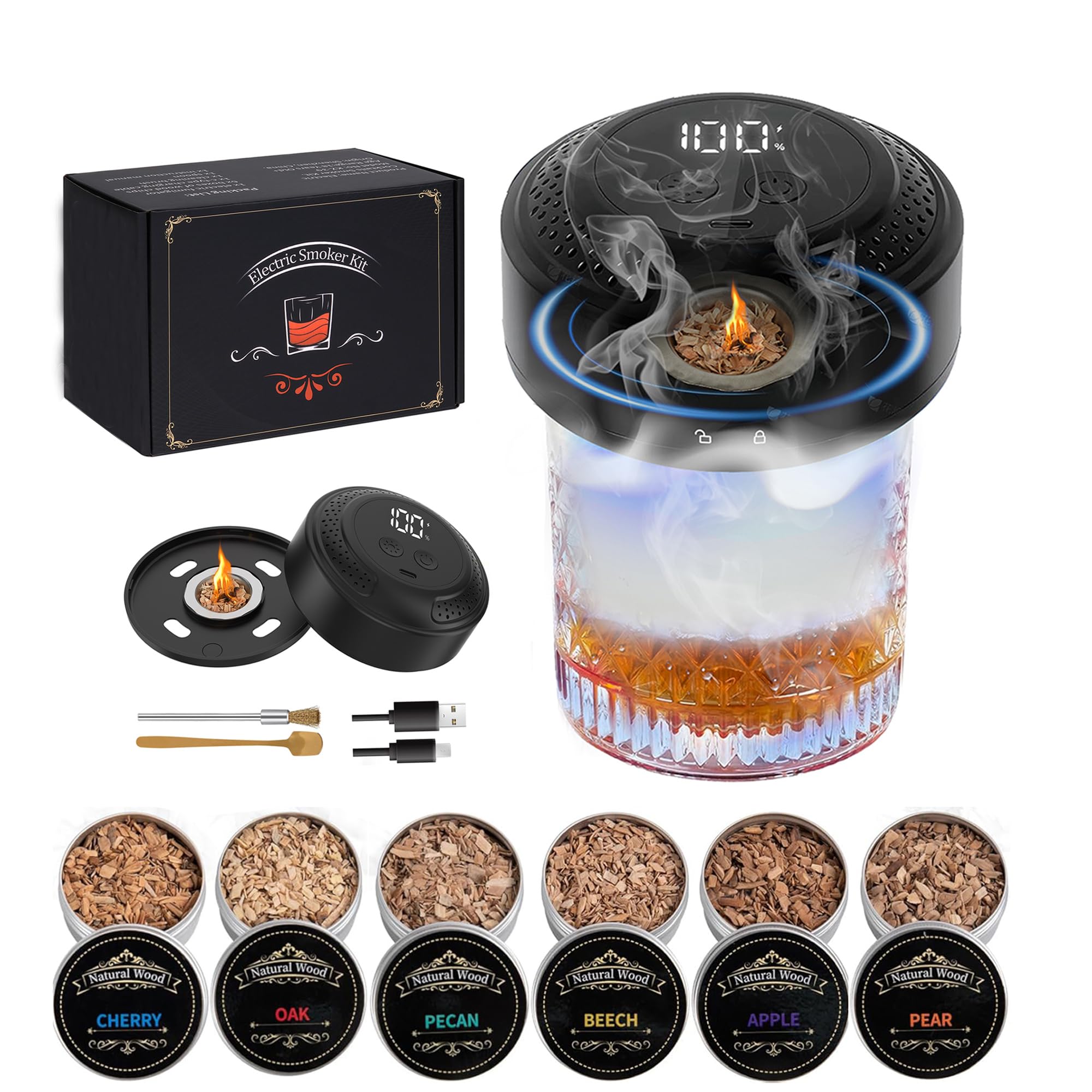 iEGrow kit humo whiskey encendido: ignición rápida sin llama.
