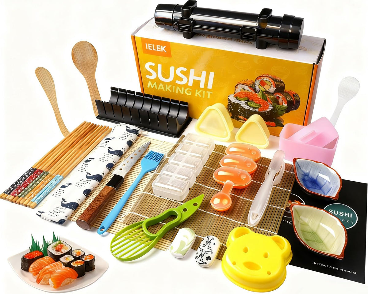 IELEK conjunto sushi rodillo para lograr rollos uniformes en casa