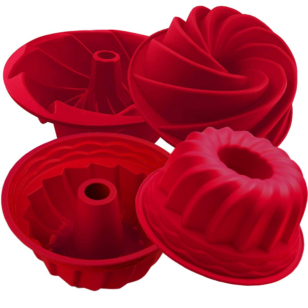 IELEK molde pastel acanalado de silicona, desmolde fácil para pasteles impecables