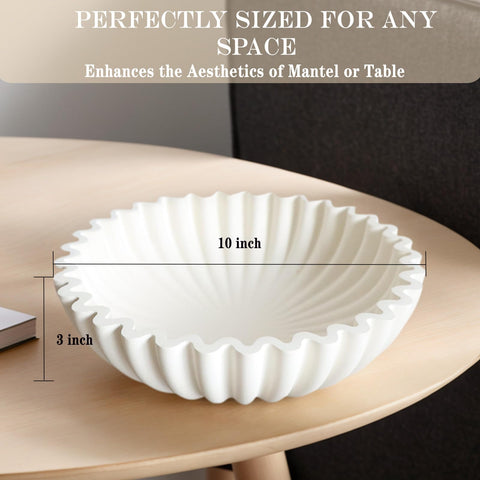 Iemegumi cuenco decorativo blanco con base antideslizante, protege superficies