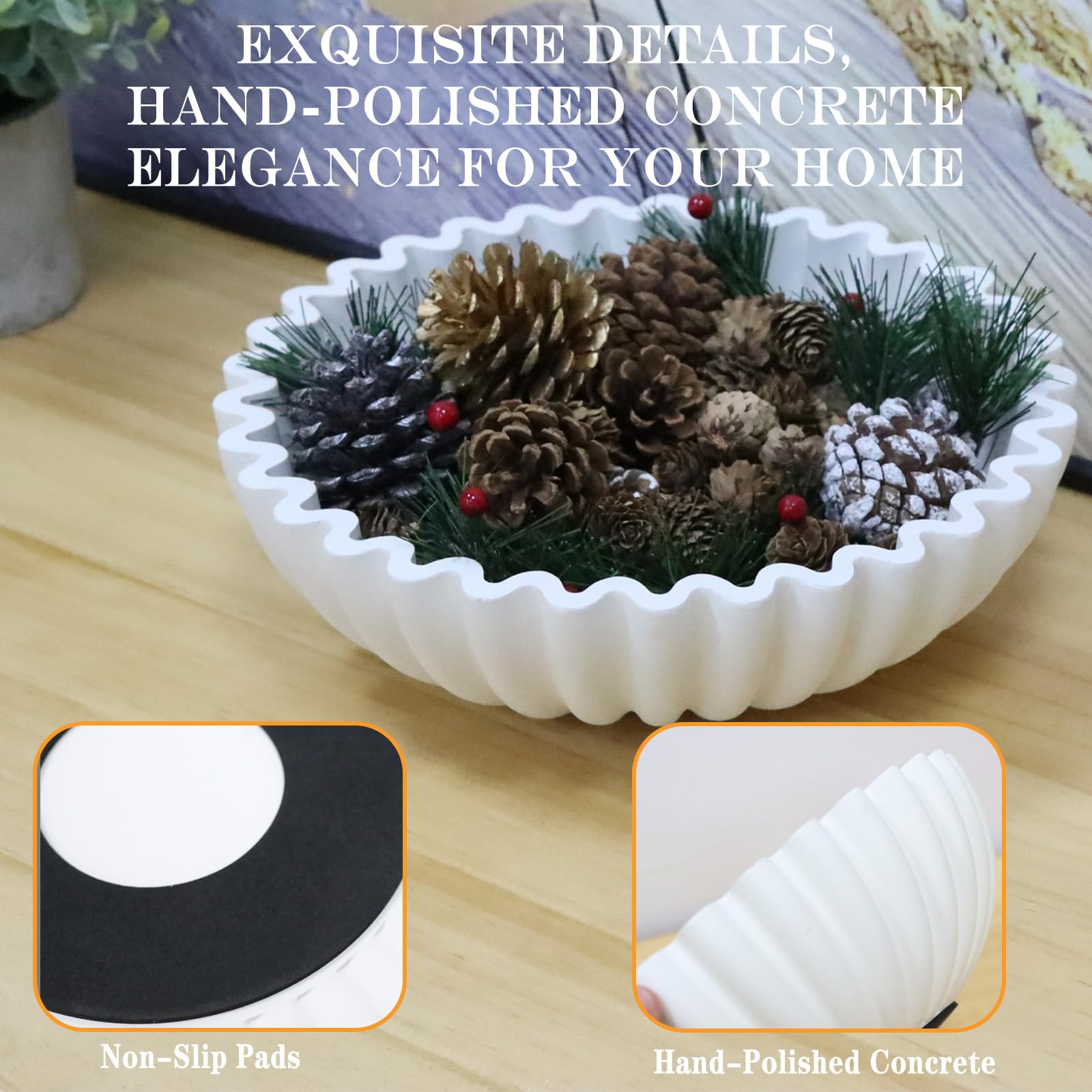 Iemegumi cuenco decorativo blanco para llaves en la entrada, organización práctica
