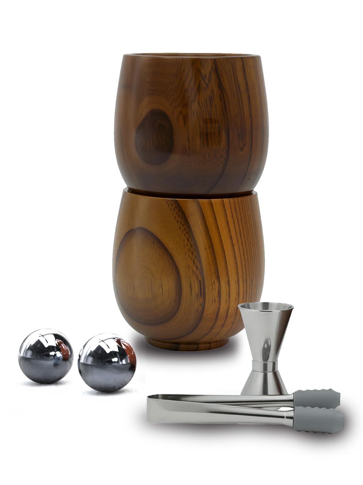 Vasos IENGEBH de whisky en madera, juego de 2, para degustaciones premium