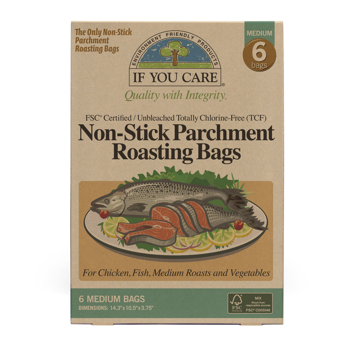 If You Care bolsas de pergamino para asar medianas naturales, conservan jugos para carnes tiernas.