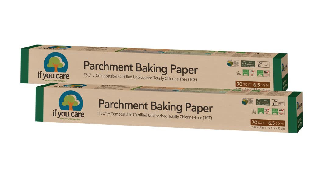 If You Care papel para hornear sin blanqueado con silicona, antiadherente y apto para microondas.