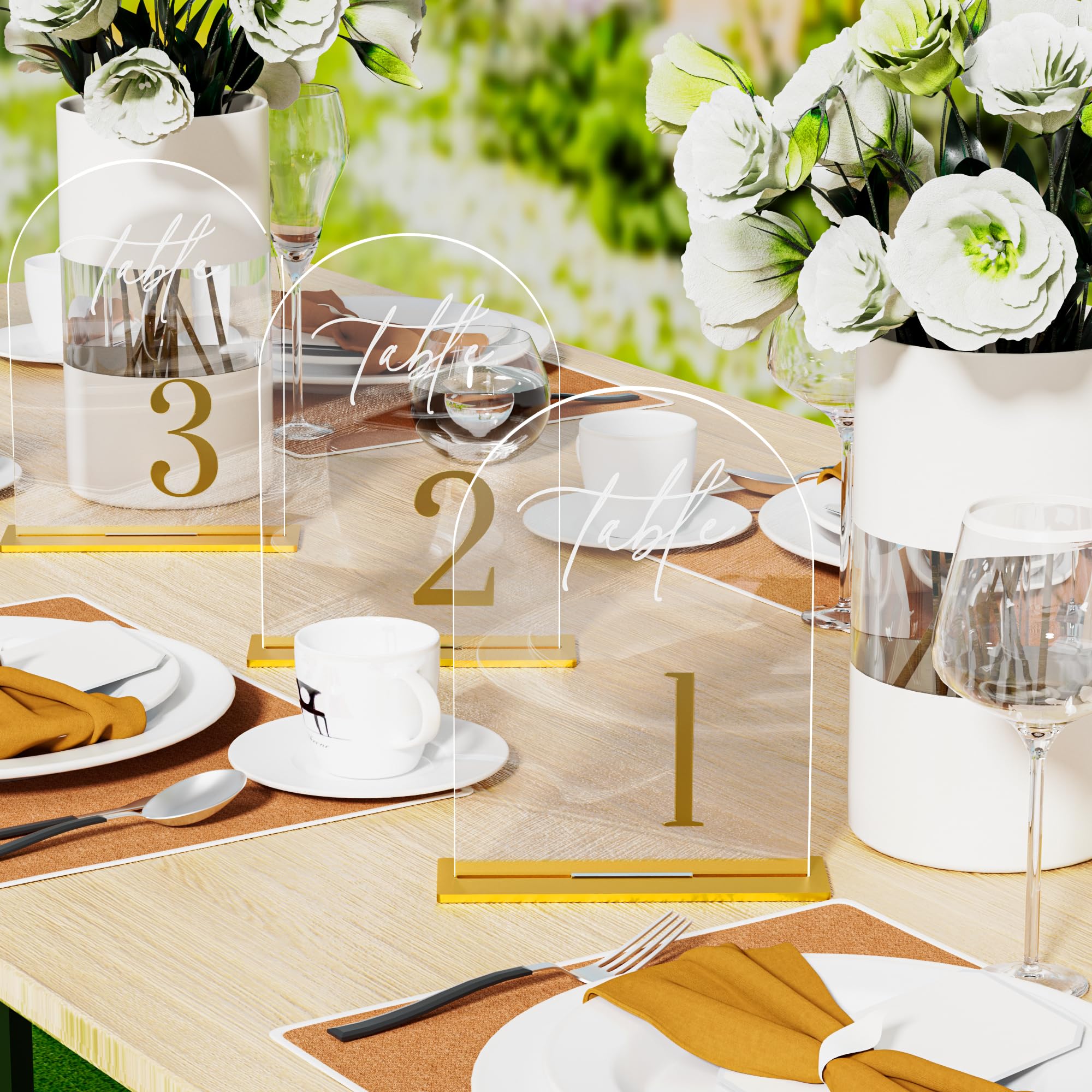 Pack iFaveorr de números de mesa 1-10 con soportes para eventos