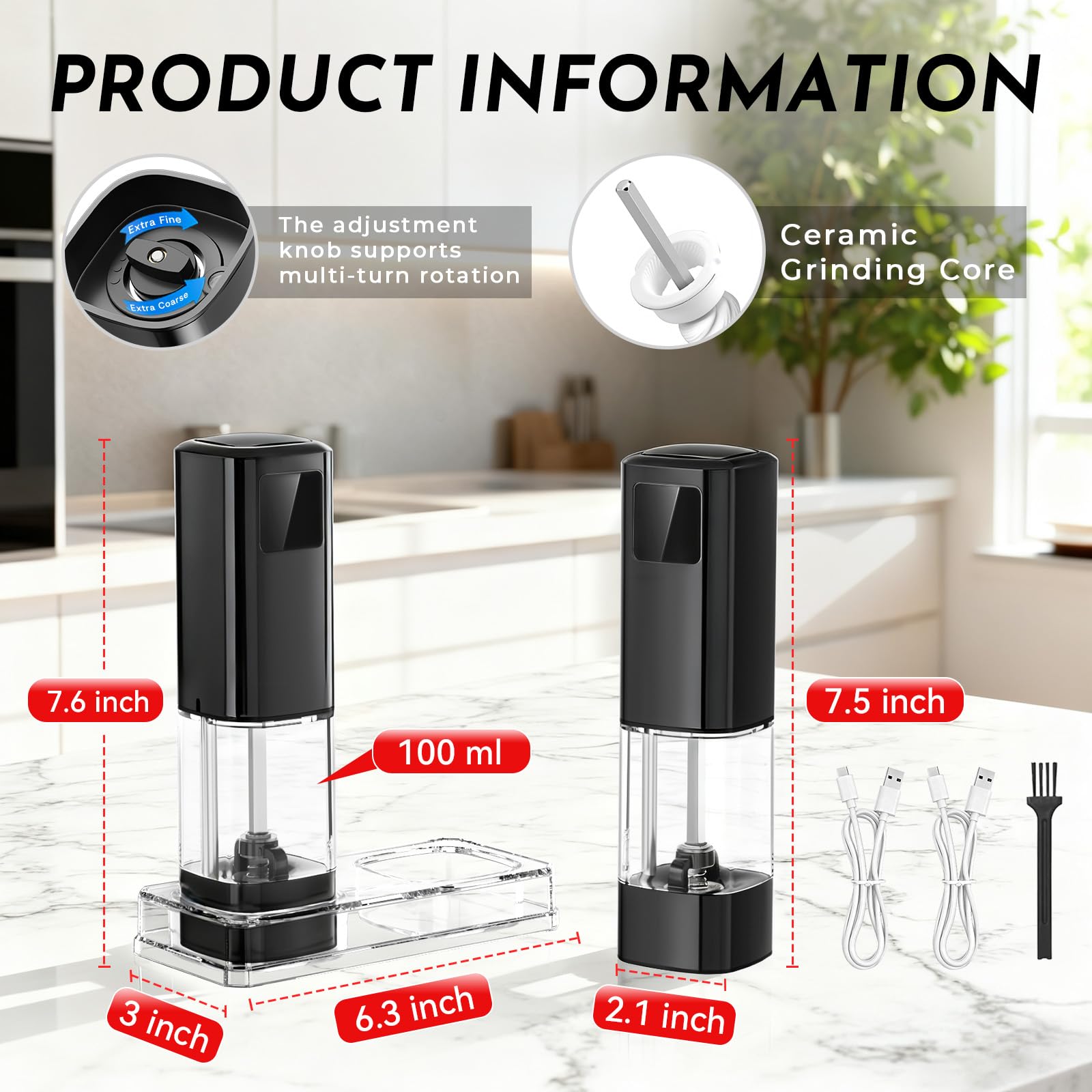 IFONPY cables USB-C incluidos para recarga en cualquier momento