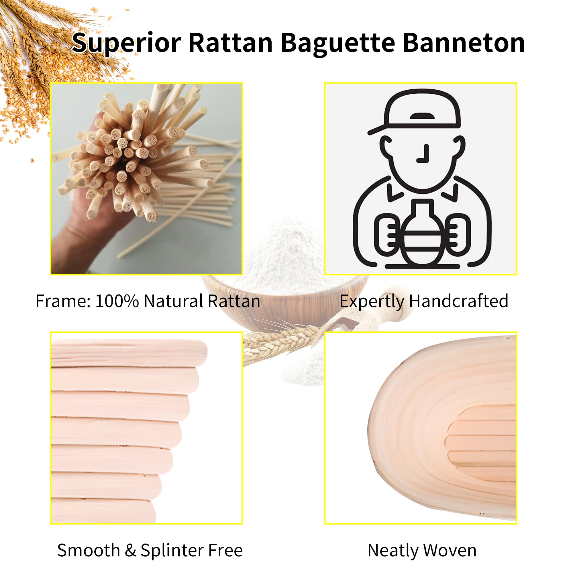 Ifory Banneton, trenzado natural en mimbre para pan artesanal