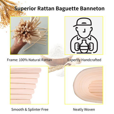 Ifory Banneton, trenzado natural en mimbre para pan artesanal