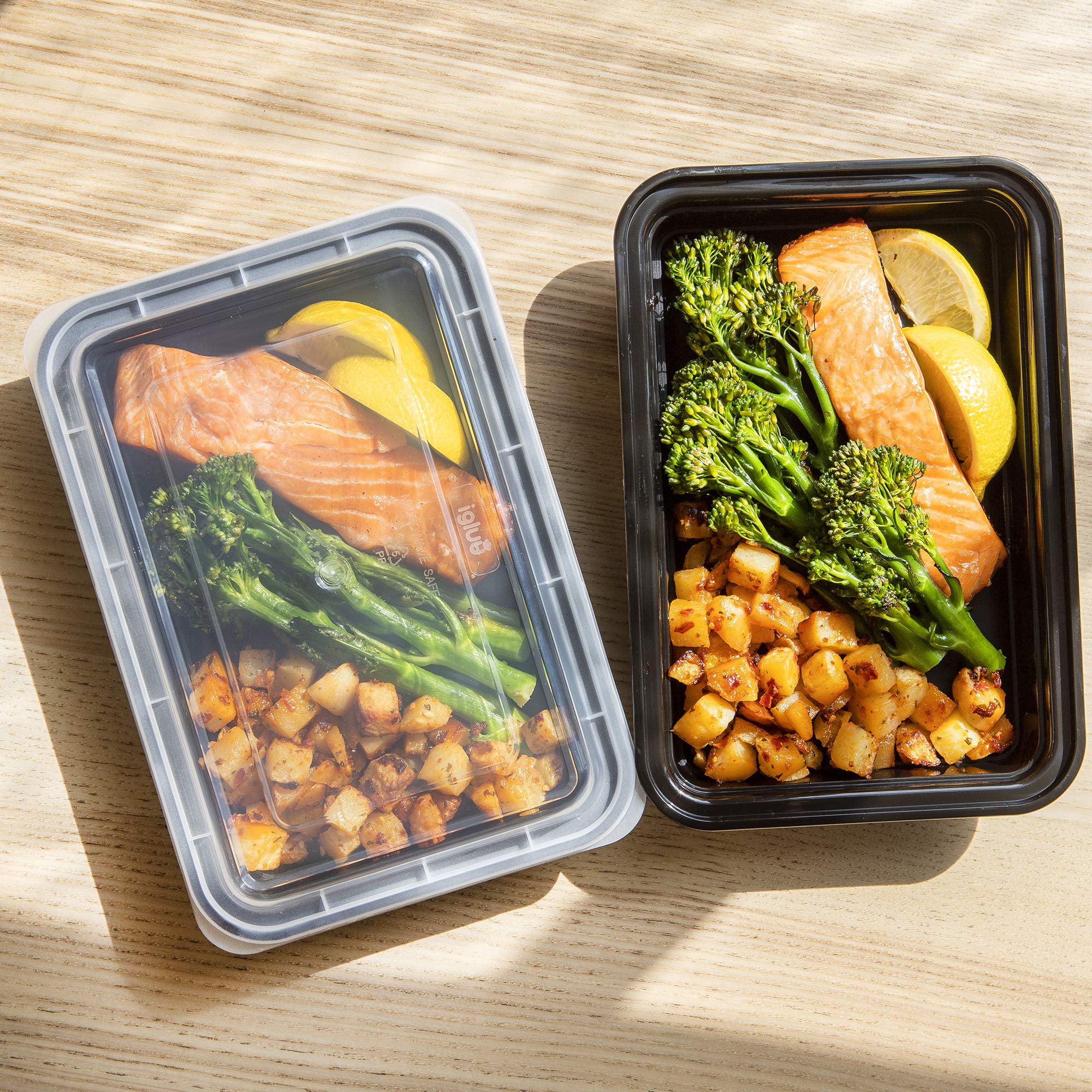Igluu Meal Prep contenedores apilables para ahorrar espacio en la despensa