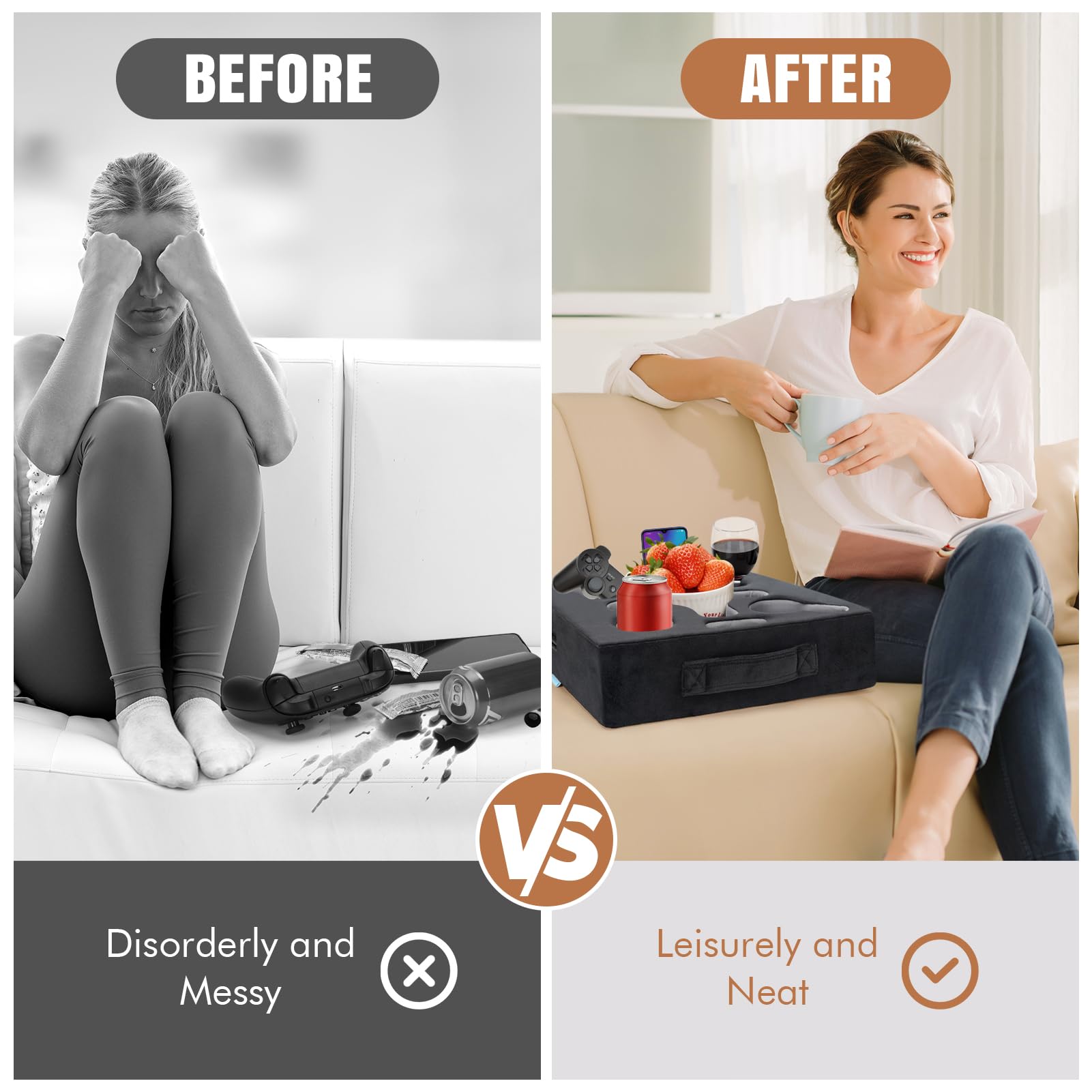 IGOHEALS reposacupos para cama manteniendo bebidas y snacks al alcance