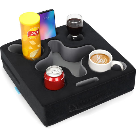 IGOHEALS reposacupos para sofá con soporte estable para bebidas y control remoto
