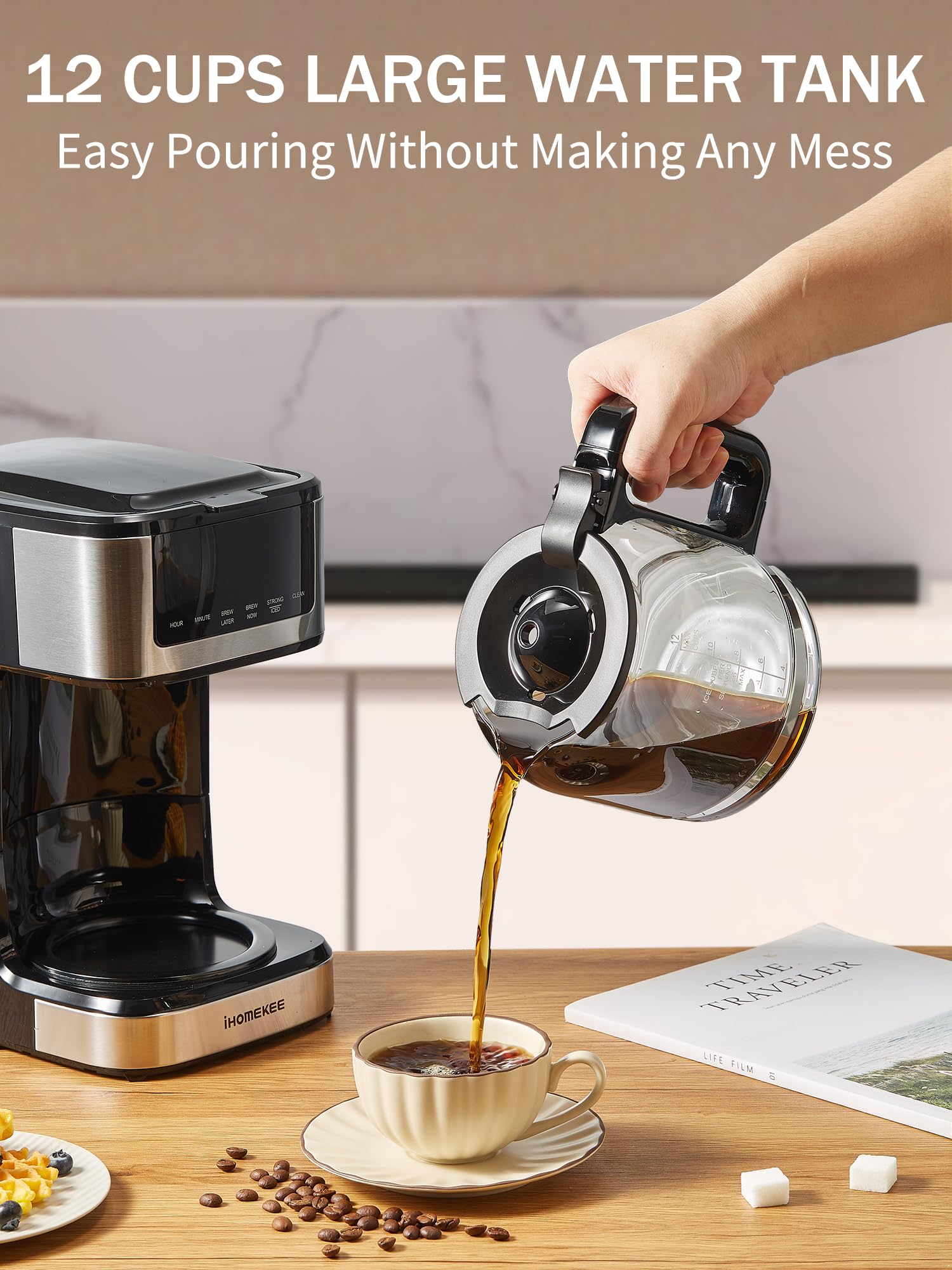 Función de reserva para despertar con café listo IHOMEKEE