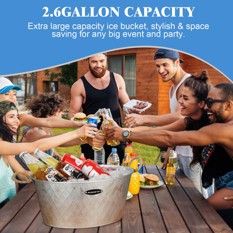 iHoo balde para bebidas galvanizado, perfecto para cervezas en eventos