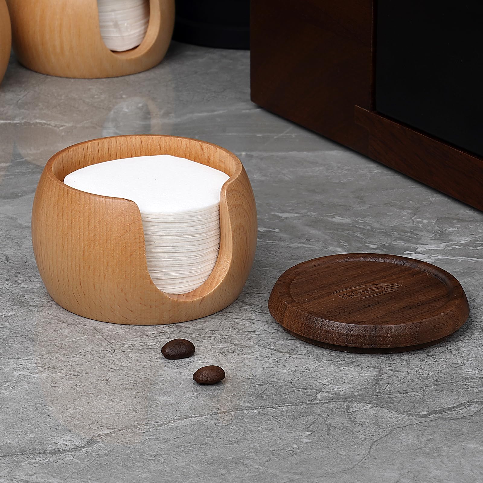 Organizador de madera IKAPE para filtros, orden y estilo.