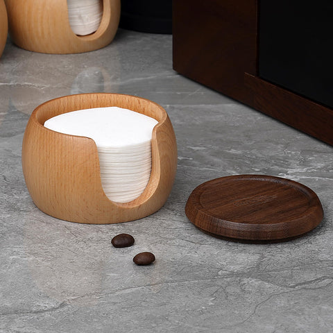 Organizador de madera IKAPE para filtros, orden y estilo.