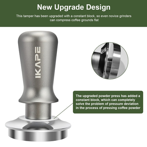 IKAPE prensador espresso 53mm mango inoxidable para durabilidad