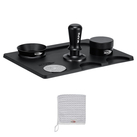 IKAPE tampers para espresso kit negro 6 en 1 para consistencia y crema equilibrada.