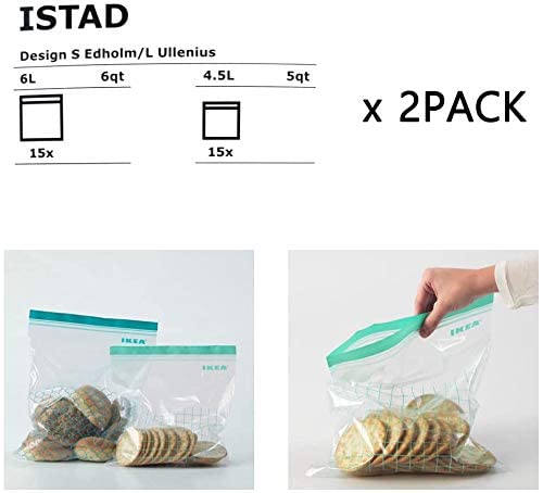 IKEA ISTAD bolsas 15 unidades 6 qt, espacio amplio para ropa o tabletas.