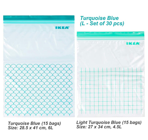 Bolsas IKEA ISTAD reutilizables con cierre fácil para uso diario y organización.