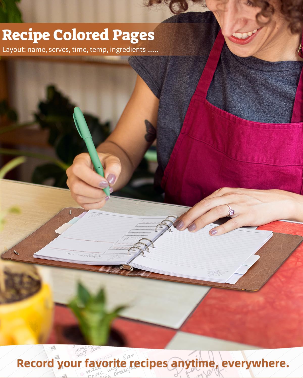 Ikedas libro de recetas en blanco, diario de cocina para planificar menús.