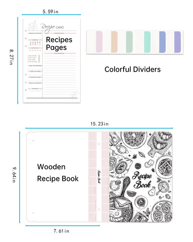 Ikedas libro de recetas en blanco, espacio para ingredientes y notas de sabor.