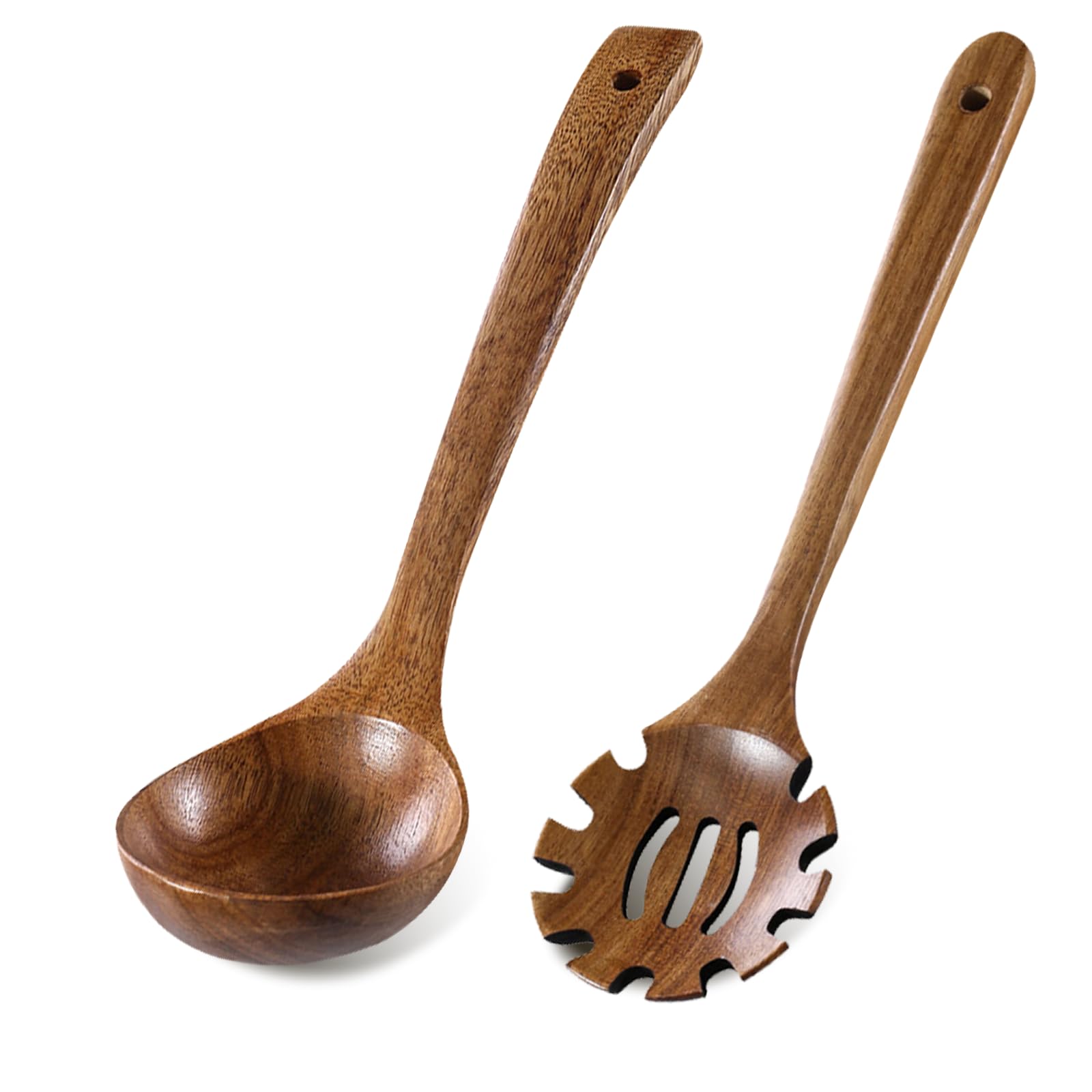 IKKAB juego de cucharones de madera para sopa, cómodo para servir