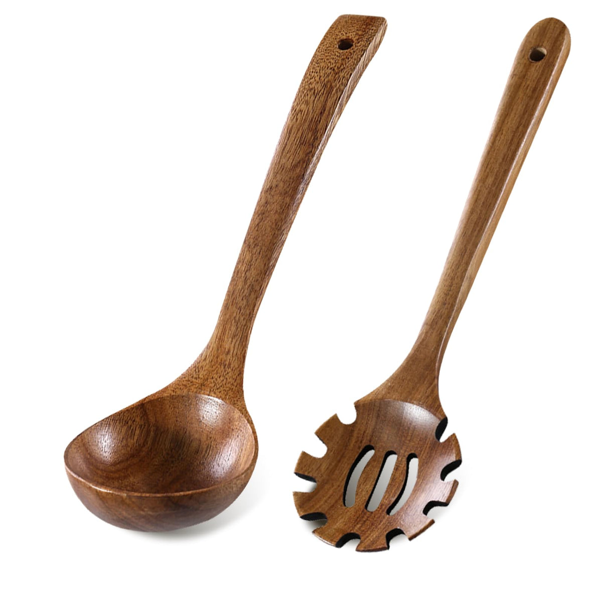 IKKAB juego de cucharones de madera para sopa, cómodo para servir