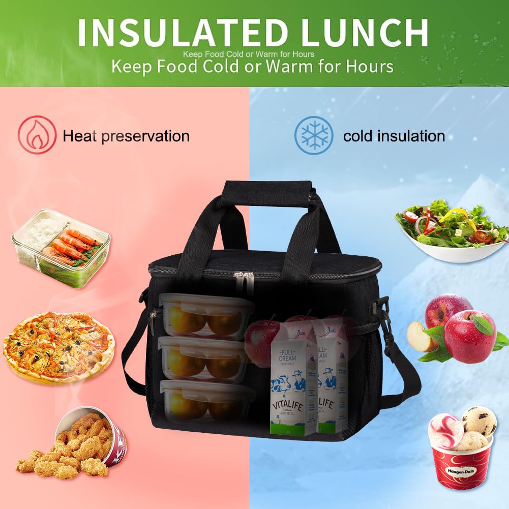 iknoe bolsa-almuerzo interior: forro PEVA fácil de limpiar.