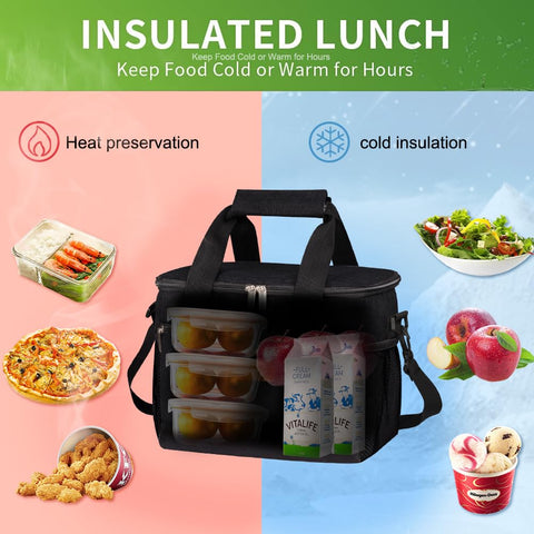 iknoe bolsa-almuerzo interior: forro PEVA fácil de limpiar.