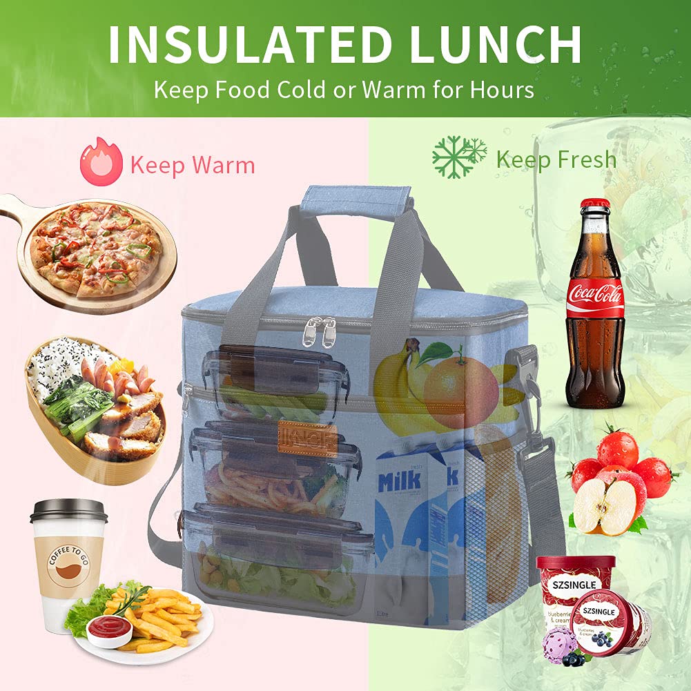 Iknoe bolsa térmica con múltiples bolsillos para organización de accesorios.
