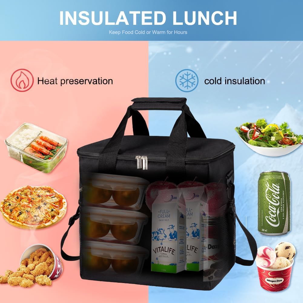 Iknoe cremalleras dobles de metal en bolsa termica