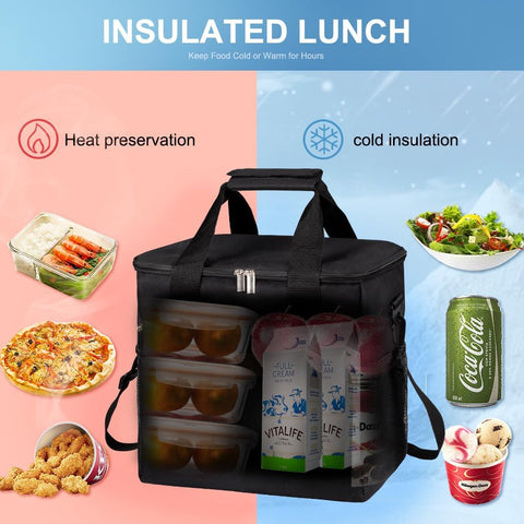 Iknoe cremalleras dobles de metal en bolsa termica