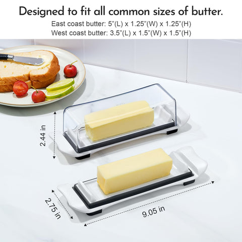 IKOCO bandeja mantequilla, plástico BPA-free, segura para toda la familia.