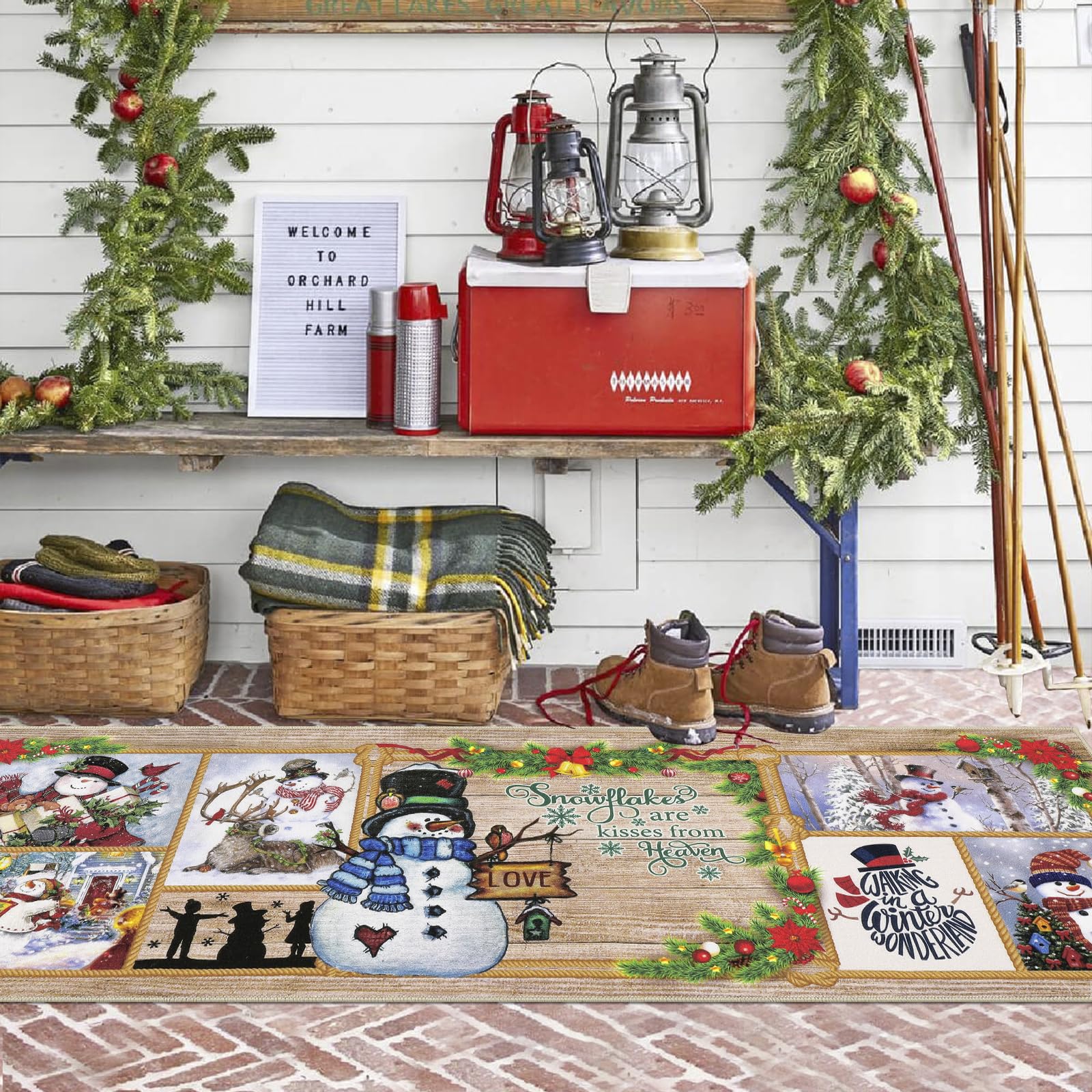 Diseño farmhouse en alfombra Ileading para cocina con estilo rústico