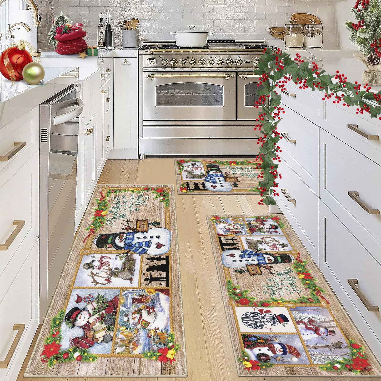 Alfombra de cocina Ileading con Papá Noel para un ambiente cálido y festivo en la cocina