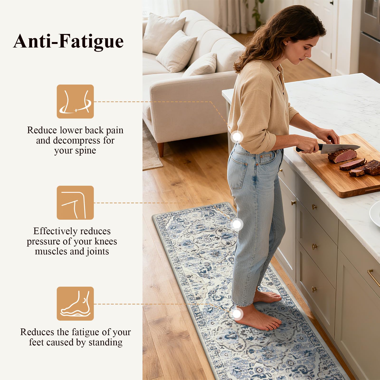 Ileading alfombra cocina resistente al agua facilita la limpieza.