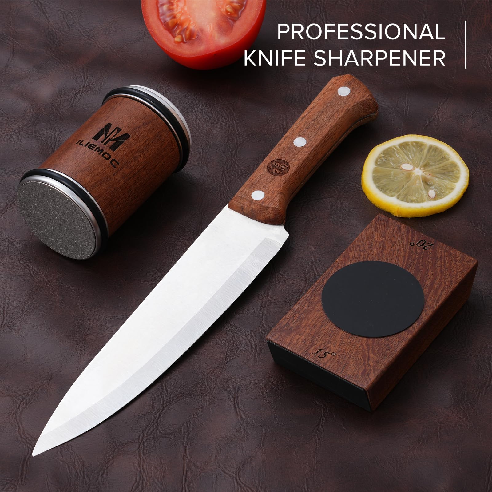 ILIEMOC diseño robusto en nogal para uso diario en la cocina