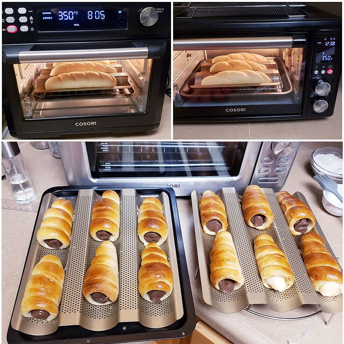 ILSSLI Baguette Pan incluye paño de fermentación de algodón para dar forma