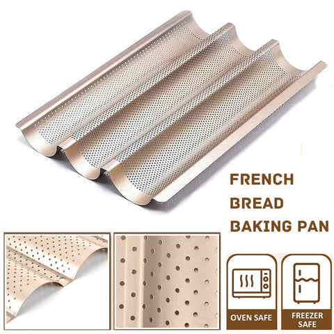 ILSSLI Baguette Pan con recubrimiento antiadherente facilita desmoldeo y limpieza
