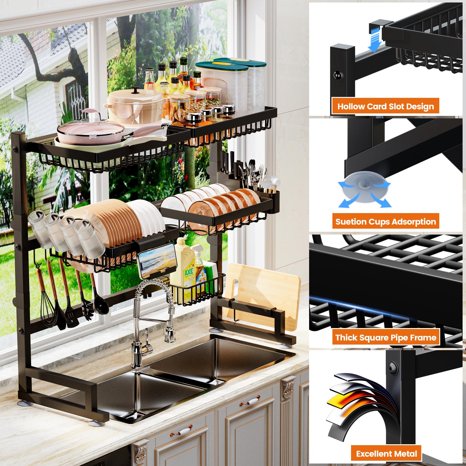 Ilvvan escurridor para cubiertos y tazas mantiene el orden tras el lavado.