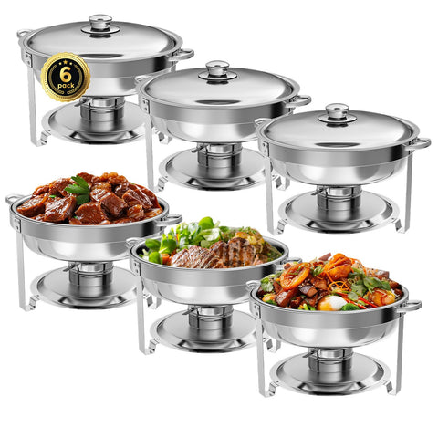 IMACONE chafer juego 6 piezas 5qt, ideal para catering en eventos.