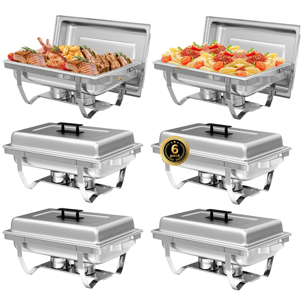 IMACONE chafer rectangular 8qt, mantiene caliente la comida para buffets