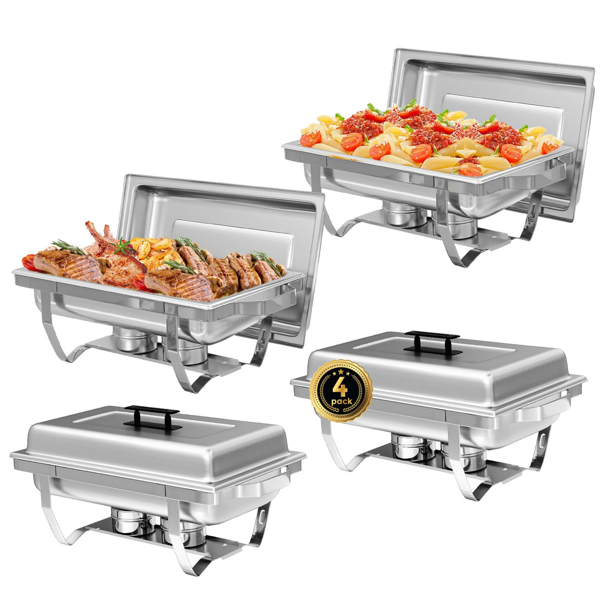 IMACONE juego de cuatro bandejas buffet 8QT para catering y eventos
