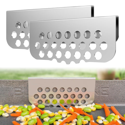BBQTIDER Bloqueador para Plancha – Grease Gate 2 Pack para Blackstone, Compatible con la mayoría de planchas (No para ganchos largos de 17 y 22 pulgadas)