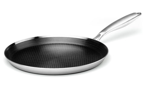 Innerwell Sartén para Crepes de Acero Inoxidable 12 Pulgadas con Revestimiento Antiadherente en Panal