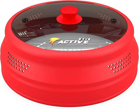 Cubre Microondas Plegable EZY ACTIVE – Vidrio y Silicona, Tapa Anti-Salpicaduras Roja, 6–12 pulgadas