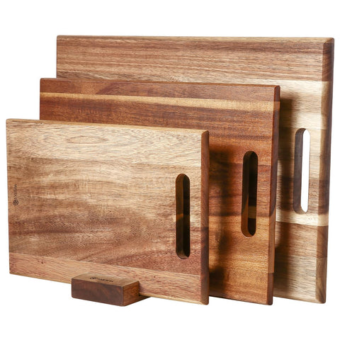 YUSOTAN tabla de acacia grande con asa para cortar carne
