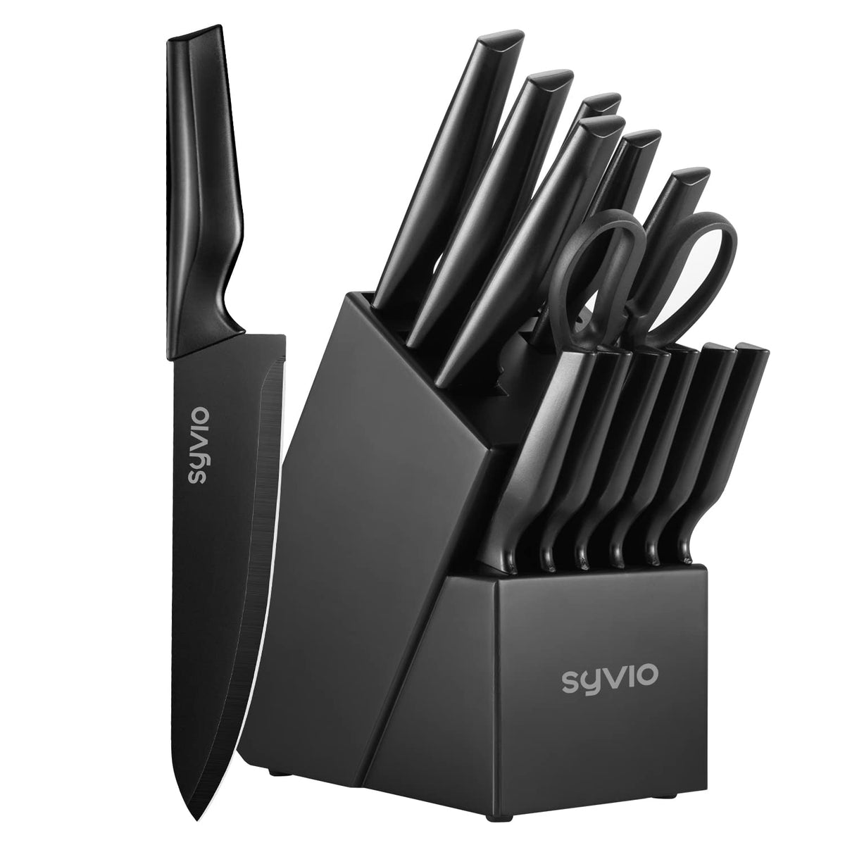 Conjunto de Cuchillos syvio Block — 15 Piezas con Funda y Afilador